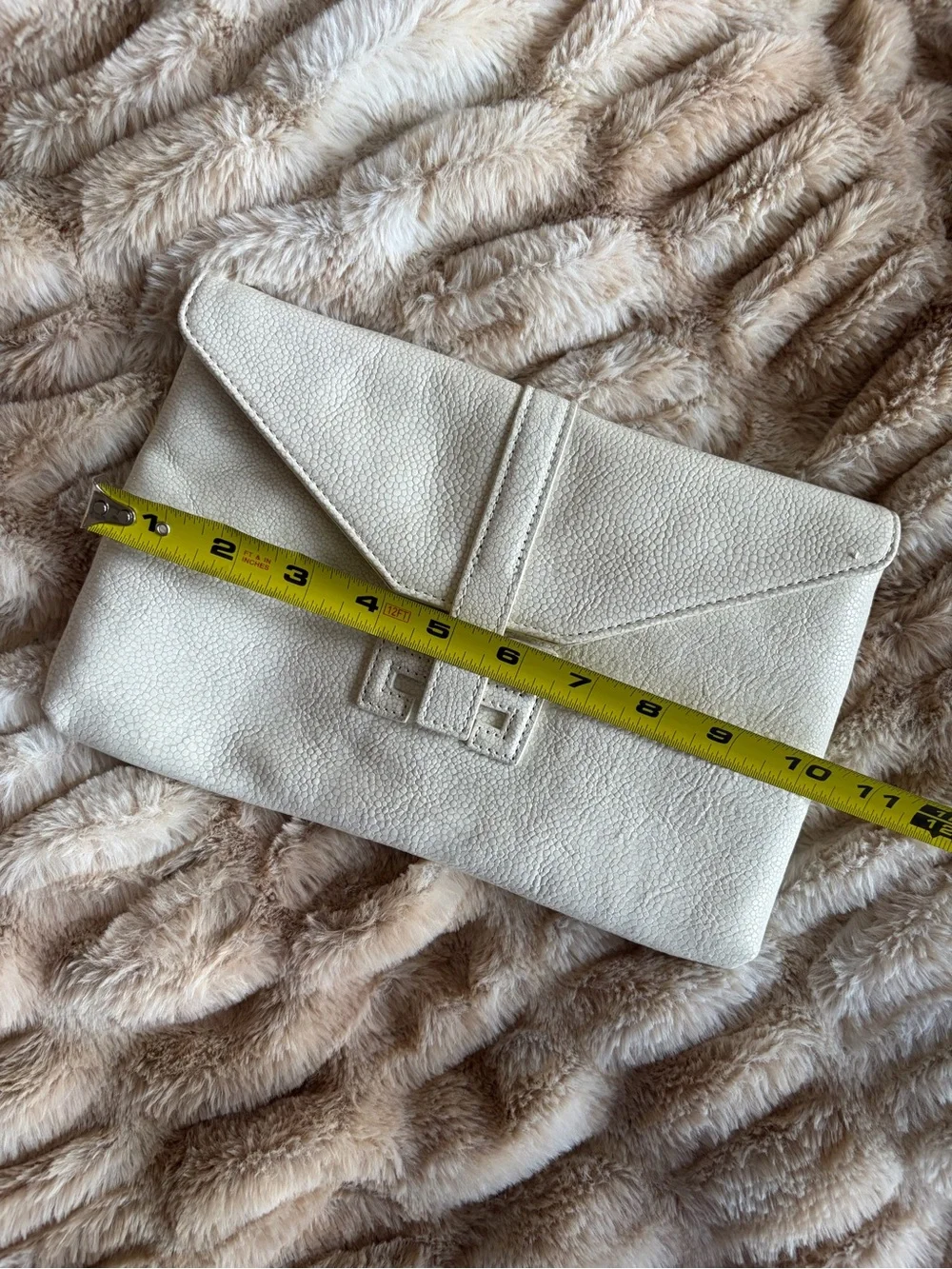 White Leather Clutch